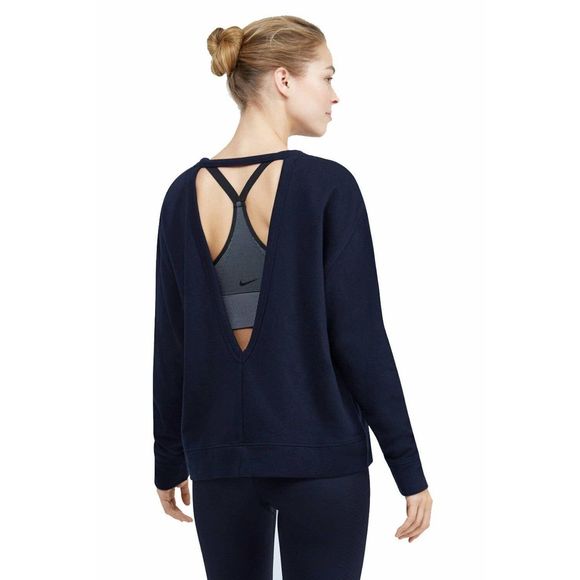 NEW Women's Medium NIKE Dri-Fit Versa Open Back Sweatshirt Pullover Top Sweater - Picture 2 of 4